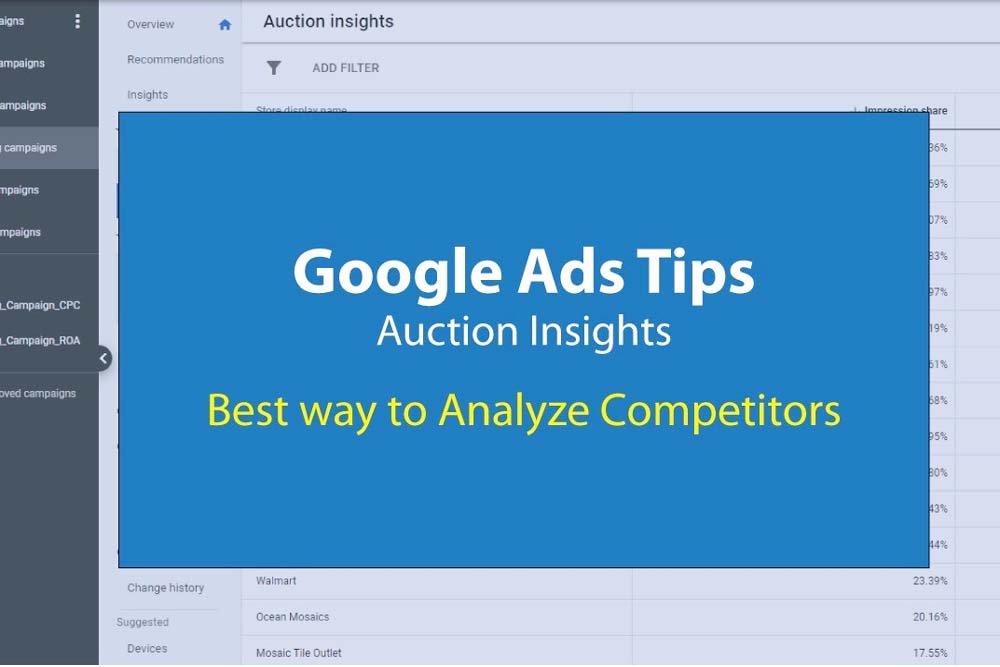 google ads auction insights report showing competitor ad performance